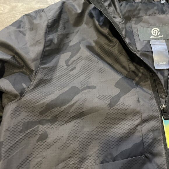 CHAMPION C9 Boys Youth Black Gray Windbreaker Camouflage Hooded Large L (12-14) - Picture 5 of 9